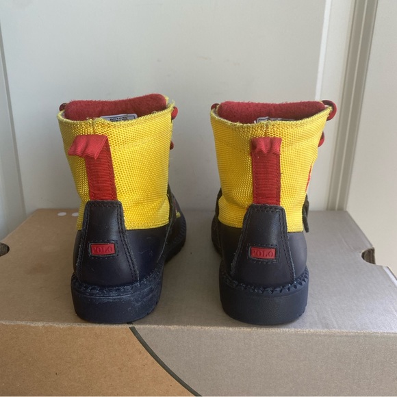 Polo Toddler Ranger Boots Yellow/ Navy Leather - SZ 9 C - Picture 10 of 13